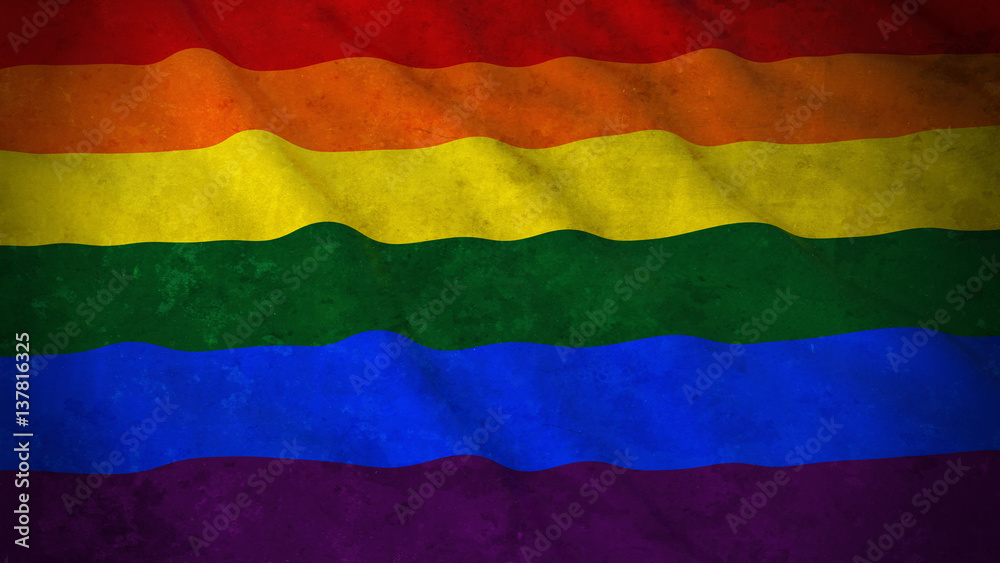 Grunge Flag of Gay Pride - Dirty LGBT Rainbow Flag 3D Illustration Grunge Flag of Gay Pride - Dirty LGBT Rainbow Flag 3D Illustration