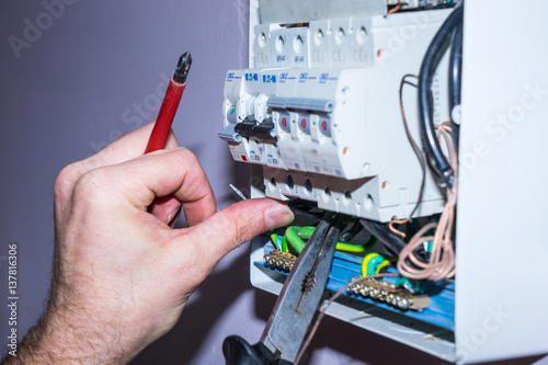Electrician at work