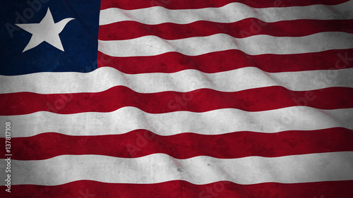 Grunge Flag of Liberia - Dirty Liberian Flag 3D Illustration