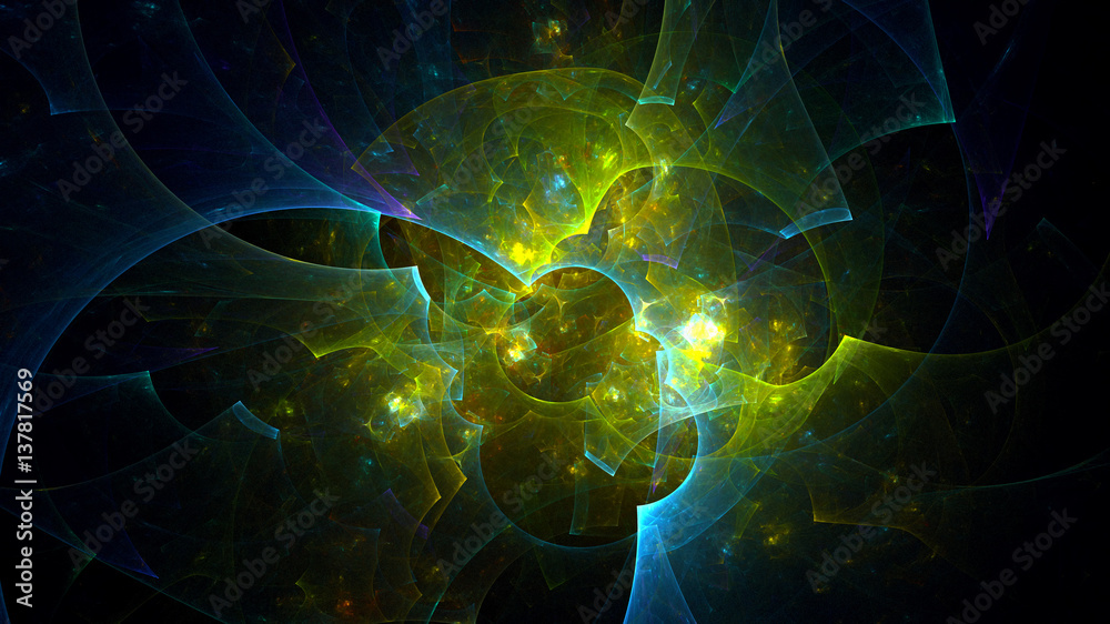 Obraz premium 3D rendering abstract fractal light background