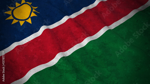 Grunge Flag of Namibia - Dirty Namibian Flag 3D Illustration photo