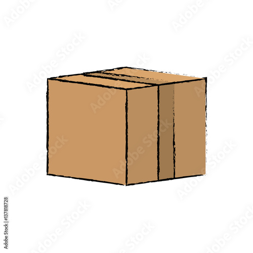 Delivery cardboard box icon vector illustration graphic design