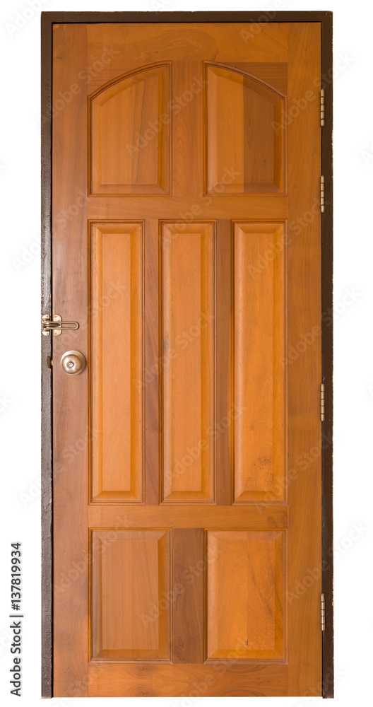 Brown wood door Brown wood door