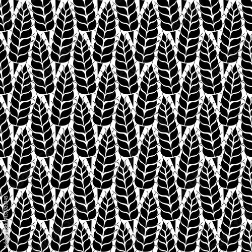 Vector pattern with grains and wheat