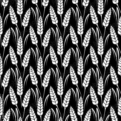 Vector pattern with grains and wheat
