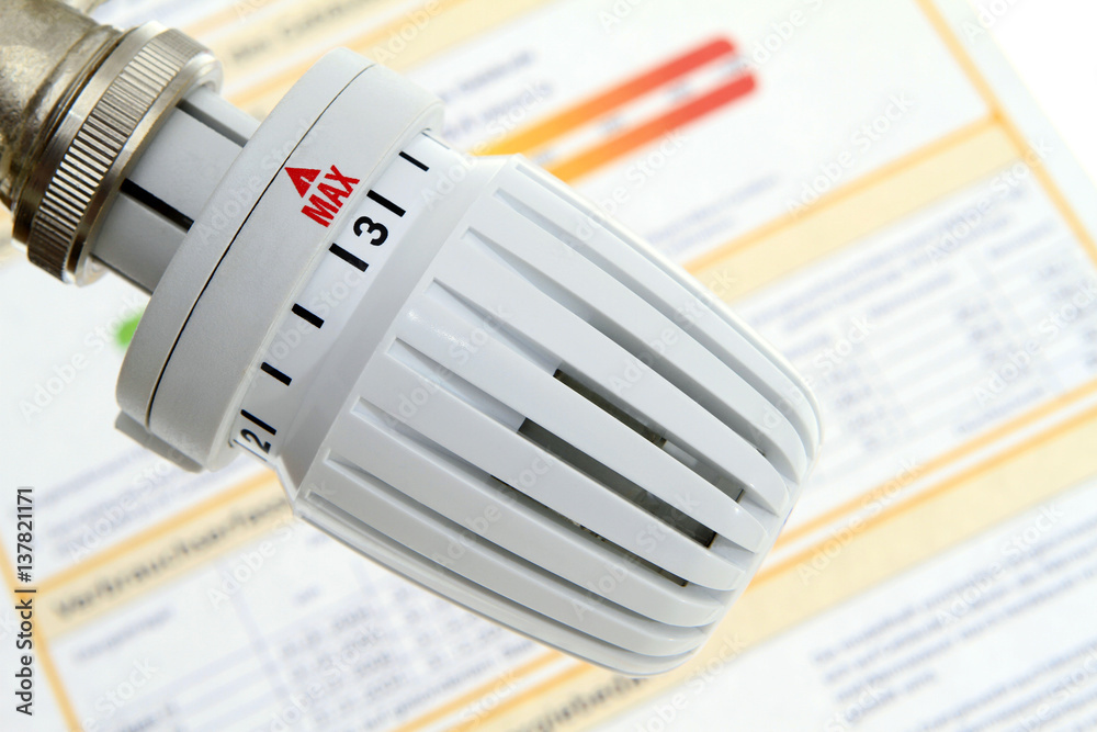 Symbol photo heating cost, heating thermostat Symbol photo heating cost, heating thermostat