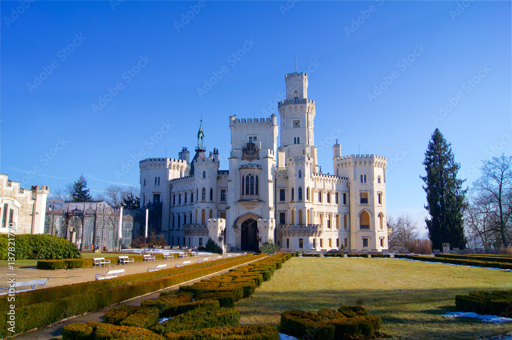 Fairytale castle Hluboka nad Vltavou Czech Republic