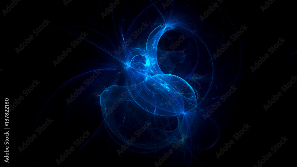 3D rendering abstract fractal light background