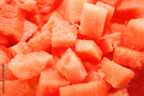 Background of Diced Watermelon