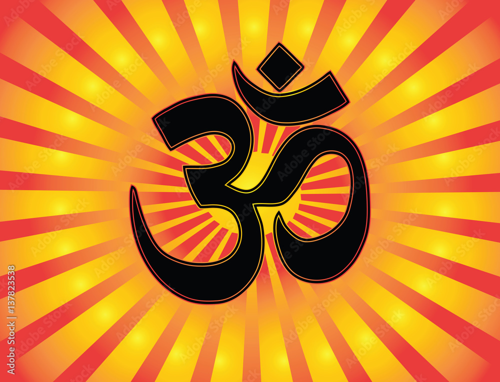The Most Important Symbol In Hinduism Om Gradient Red And Gold Background Red And Gold Sun