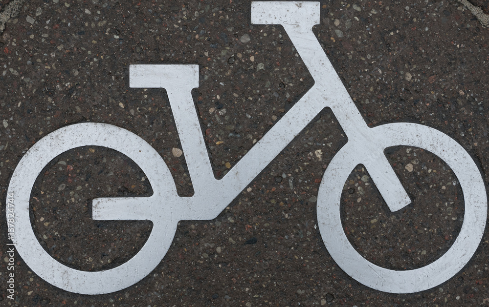 Fahrrad als Symbol für einen Fahrradweg Fahrrad als Symbol für einen Fahrradweg