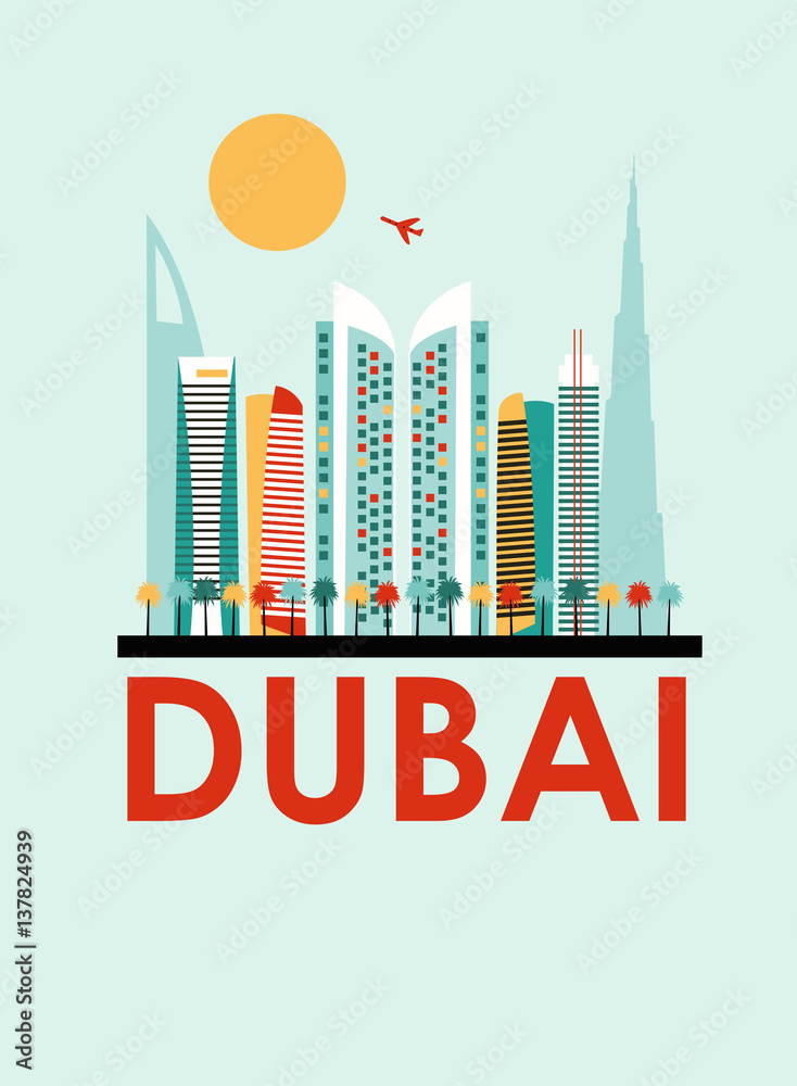 Fototapeta premium Dubai travel background
