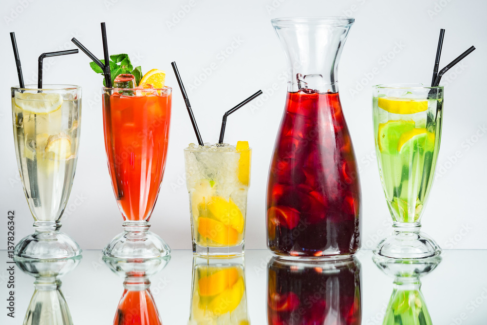 set of lemonade coctail drink set of lemonade coctail drink