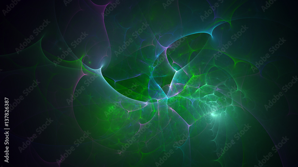 3D rendering abstract fractal light background