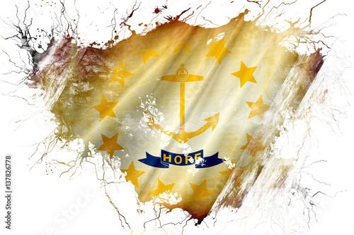 Grunge old rhode island flag  photo