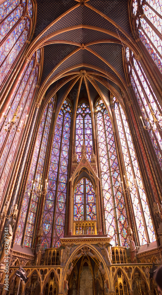 Interior of Le Sainte-Chapelle, Paris, France