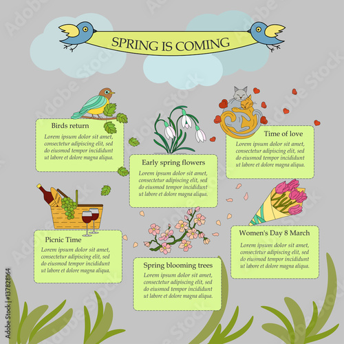 Springtime vector infographic