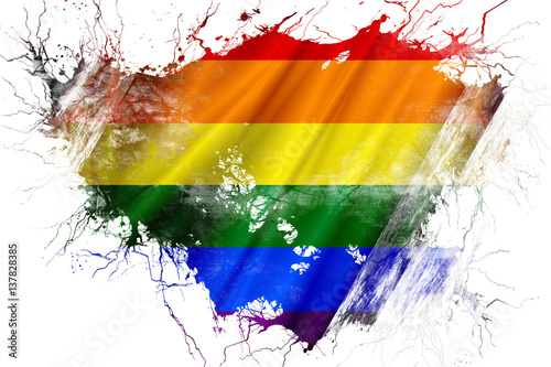 Fotografie Grunge old Gay pride  flag