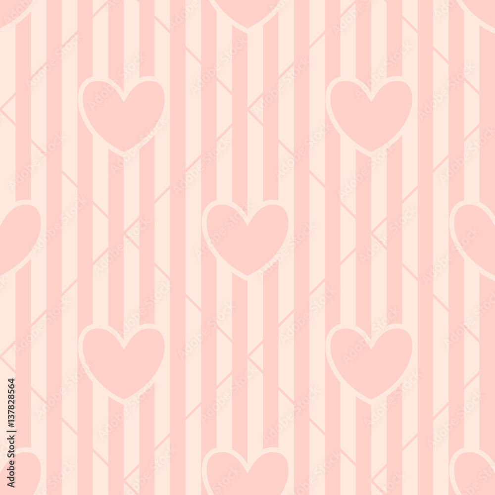 Subtle Pink Heart Seamless Pattern