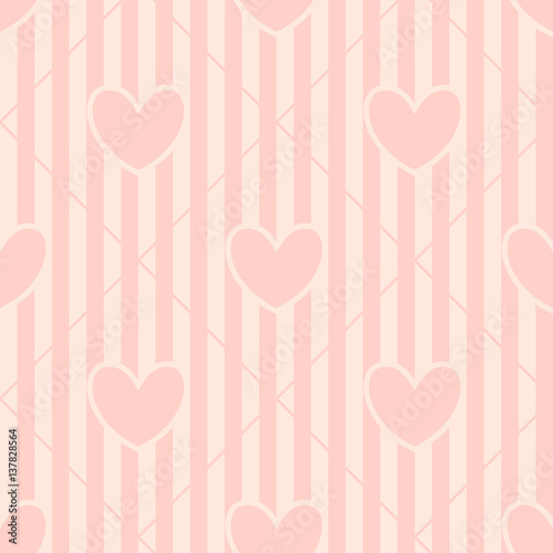 Subtle Pink Heart Seamless Pattern