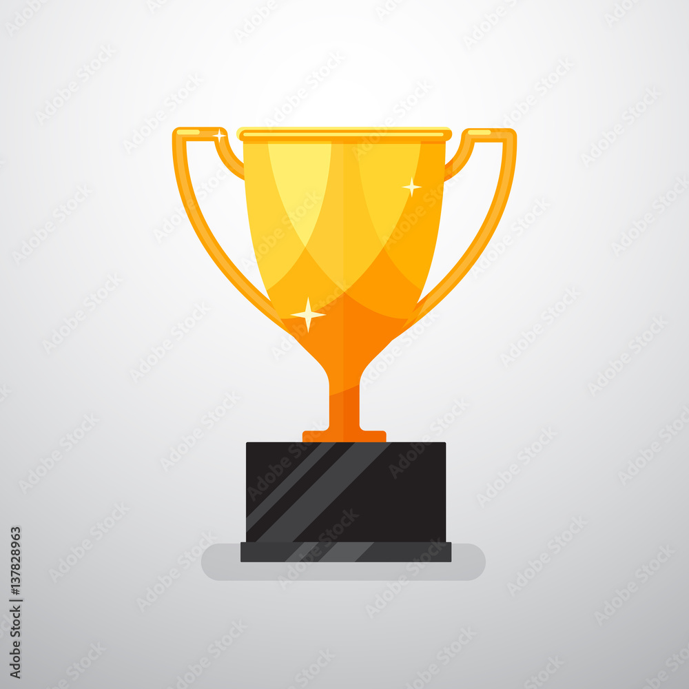 Gold trophy. Vector illustration. Stock Vector | Adobe Stock