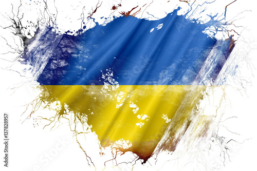 Photo Grunge old Ukraine  flag