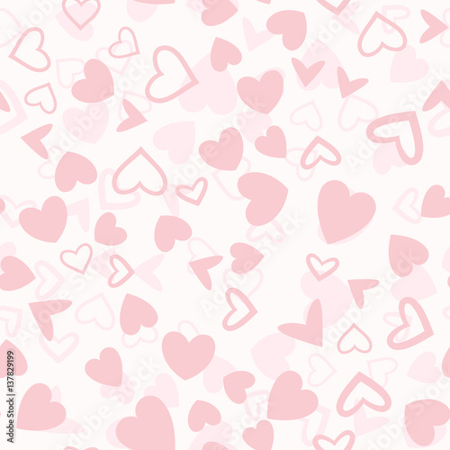 Pink Heart Shapes Mix Seamless Pattern