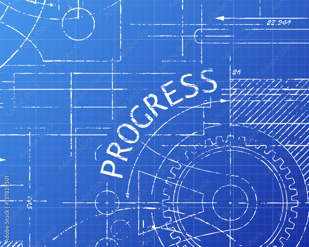 Fototapeta premium Progress Blueprint Machine