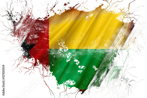 Grunge old Guinea bissau  flag  photo