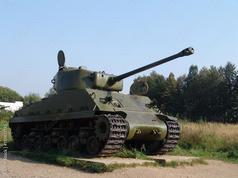 Russia. Snegiri city. Battle tanks and anti tank gun museum Russia. Snegiri city. Battle tanks and anti tank gun museum