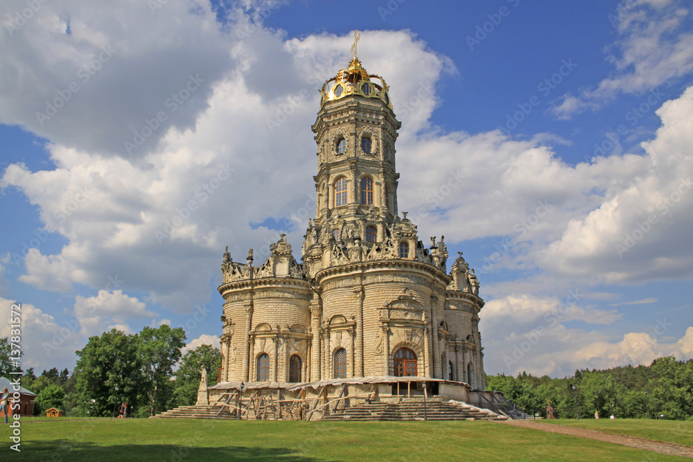 Russia. Moscow region. Podolsk district, Dubrovitsy village. The Church of the Sign 