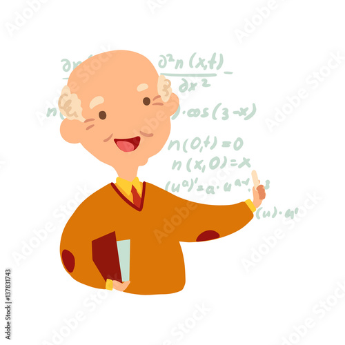 Mathematician vector characters isolated on white background