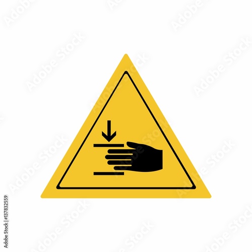 Crushing of hands sign vector design isolated on white background