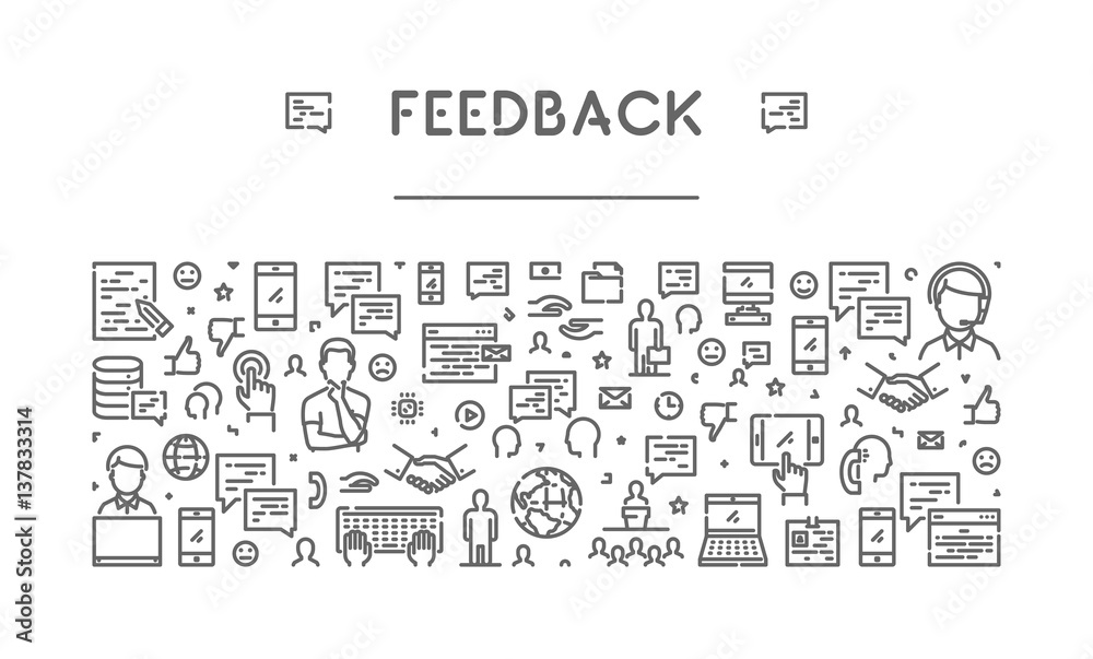 Line web banner for feedback and support