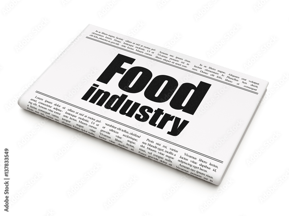 Manufacuring concept: newspaper headline Food Industry Manufacuring concept: newspaper headline Food Industry