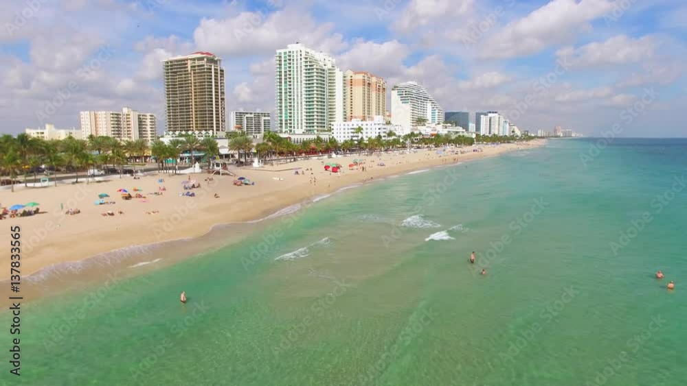Daytime Fort Lauderdale Beach aerial video Daytime Fort Lauderdale Beach aerial video