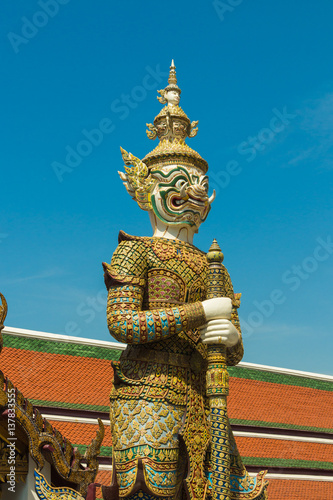 Demon Guardian at Wat Phra Kaew - the Temple of Emerald Buddha in Bangkok  Thailand