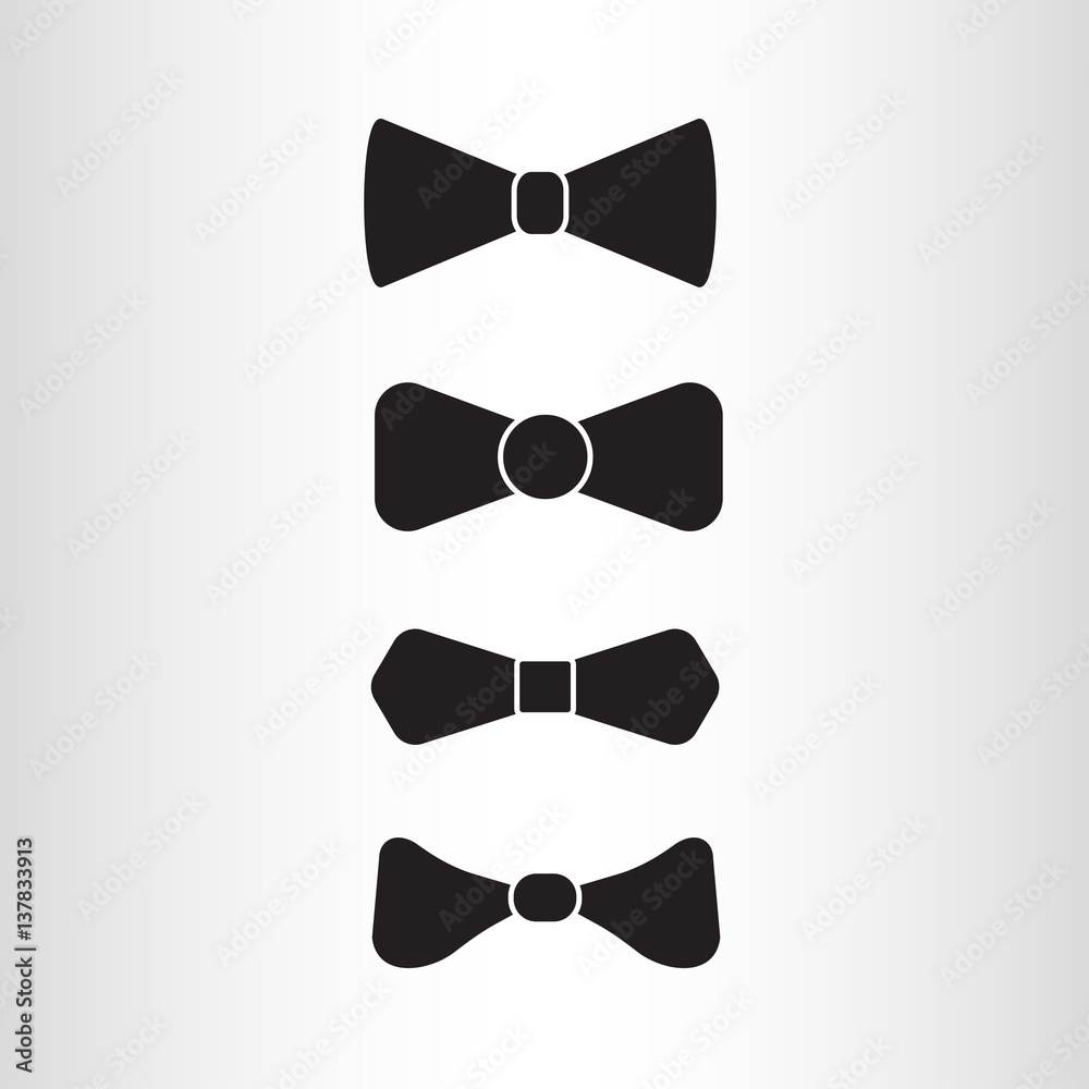 Bow tie icon set. Vector illustration of bowtie collection. Bow tie icon set. Vector illustration of bowtie collection.