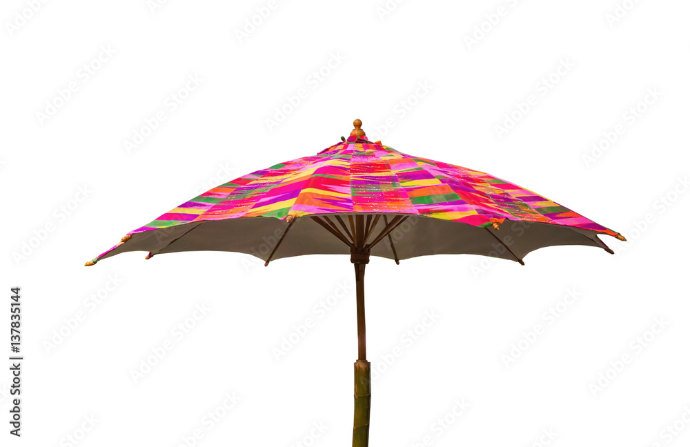 Colorful umbrella isolated on white background  clipping path.
