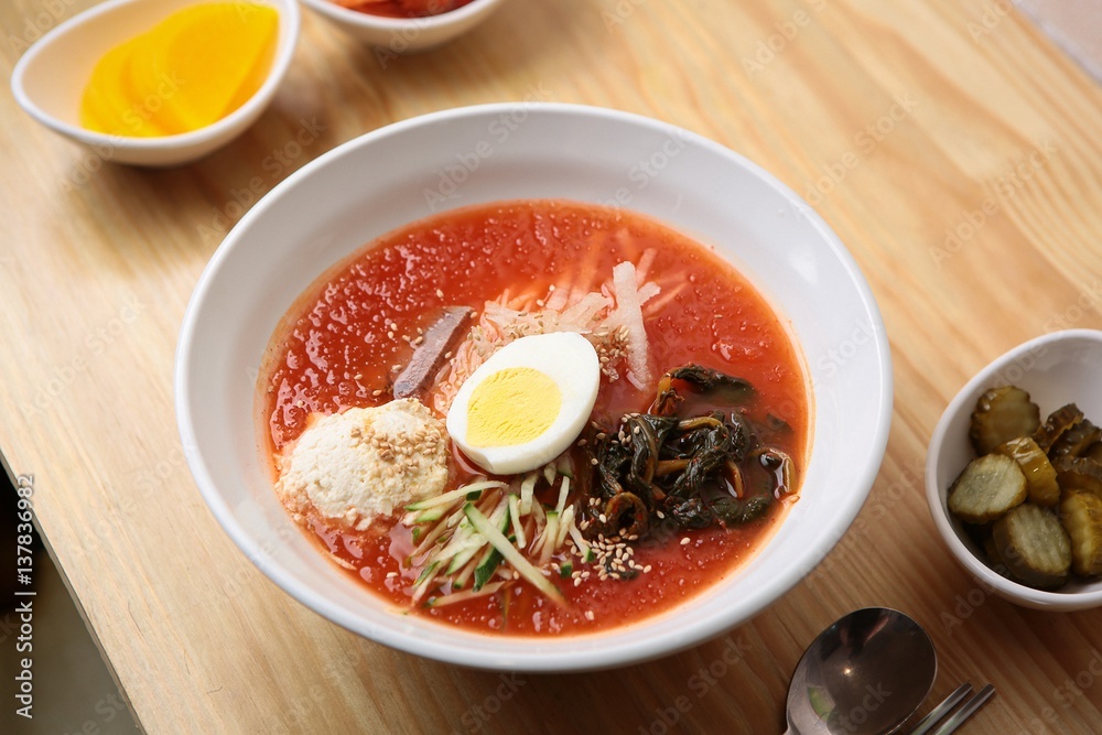 kimchimali guksu. Cold Kimchi Noodles kimchimali guksu. Cold Kimchi Noodles