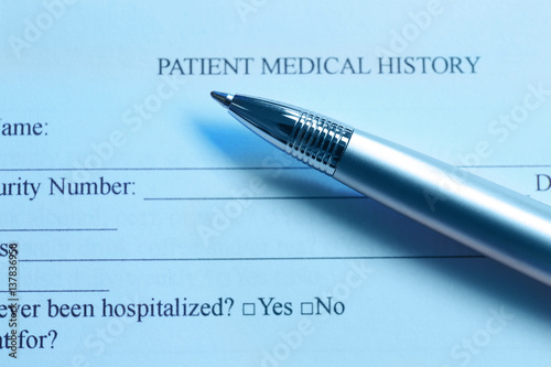 Pen on the patient medical ...