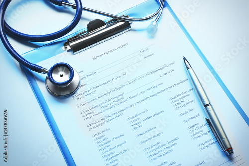 Stethoscope and patient med...
