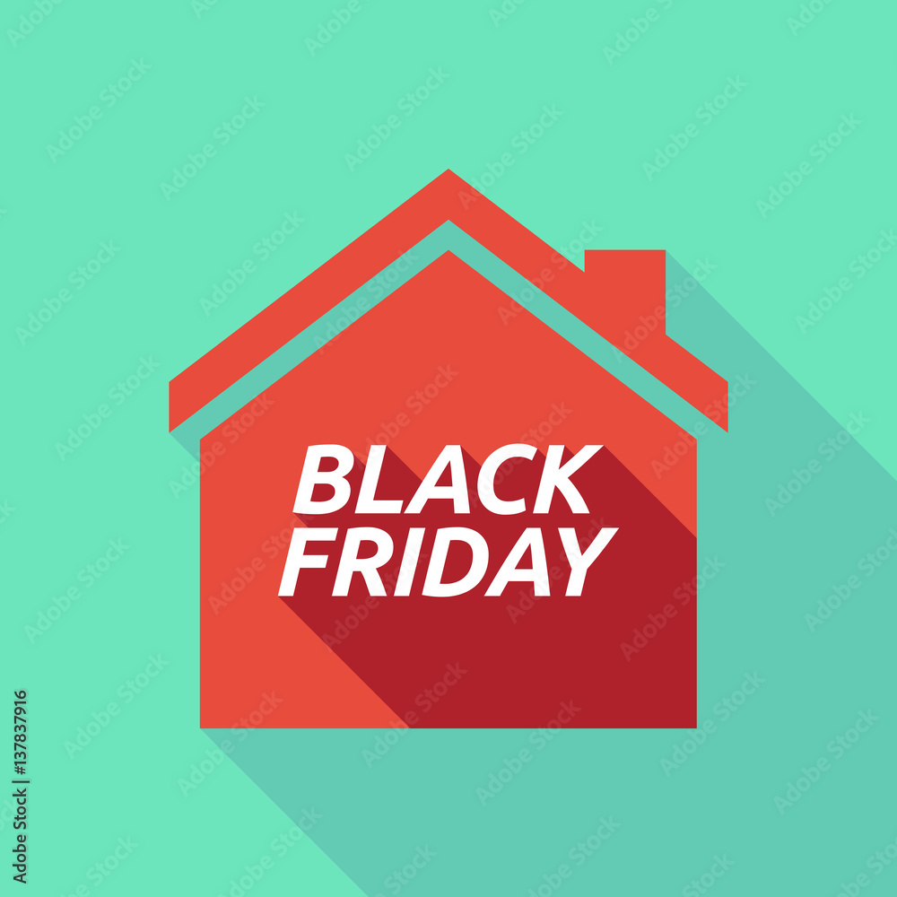 Long shadow house with the text BLACK FRIDAY Long shadow house with the text BLACK FRIDAY