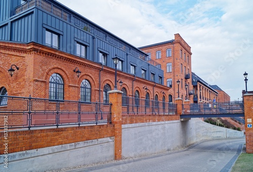 Loft Aparts. Ancient textile factory - details of architecture of the city of Lodz, Poland - revitalized buildings,apartments 