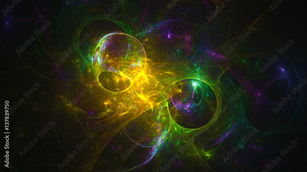 3D rendering abstract fractal light background