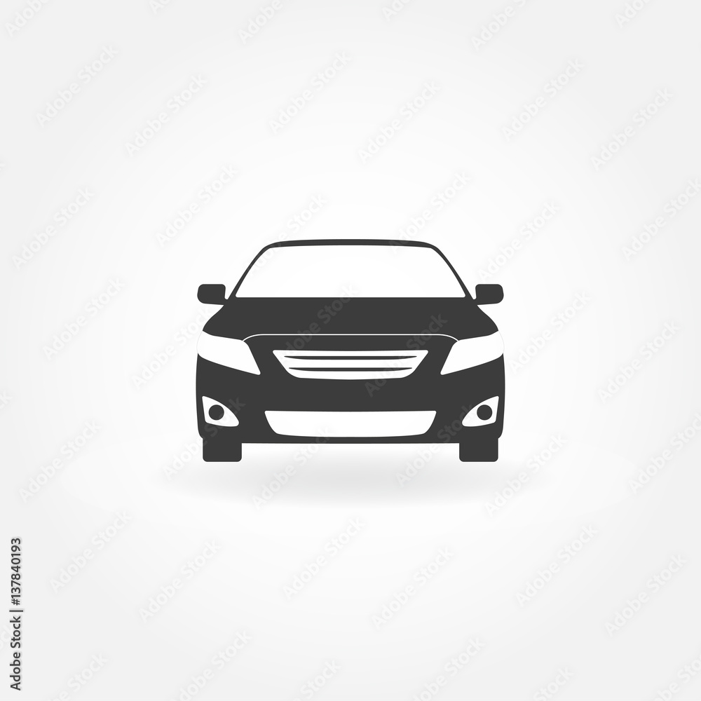 Car Icon. Car front view icon. Vector illustration of vehicle.
