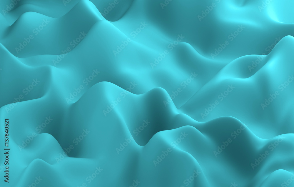 Obraz premium 3d render blue waves milk