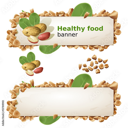 Set banners with peanut and ground nuts.