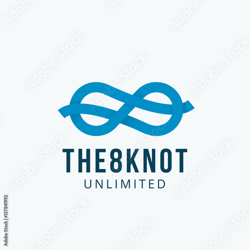 Figure Eight Knot Abstract Vector Sign, Emblem or Logo Template. Infinity Symbol Ribbon Concept.