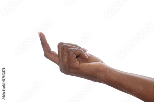 main femme noire faisant un signe  photo
